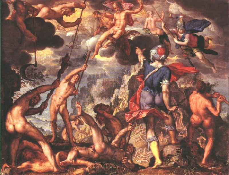 WTEWAEL, Joachim The Battle Between the Gods and the Titans iyu France oil painting art